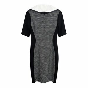 T Tahari Black and White Long Sleeve Dress - Slimming Design